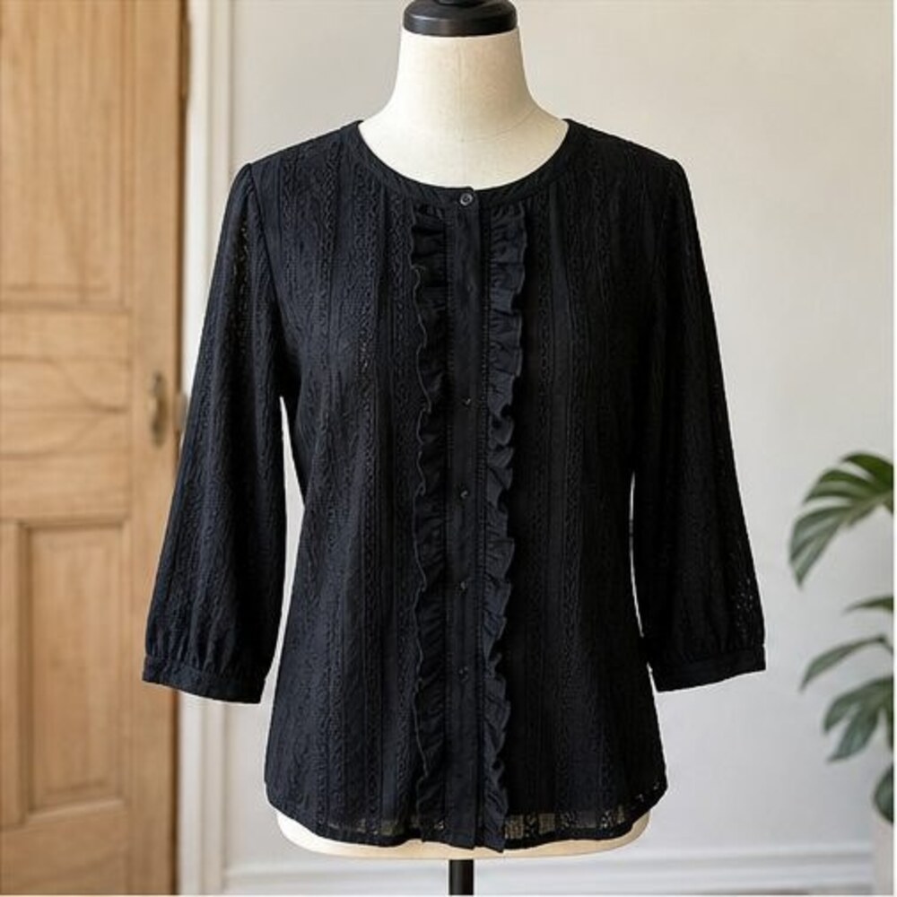 Black Wrap Blouse